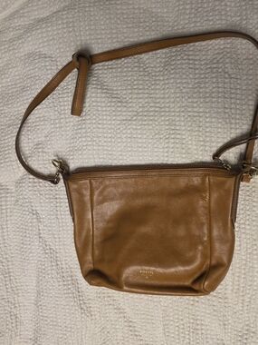Fossil Tan Leather Crossbody Bag